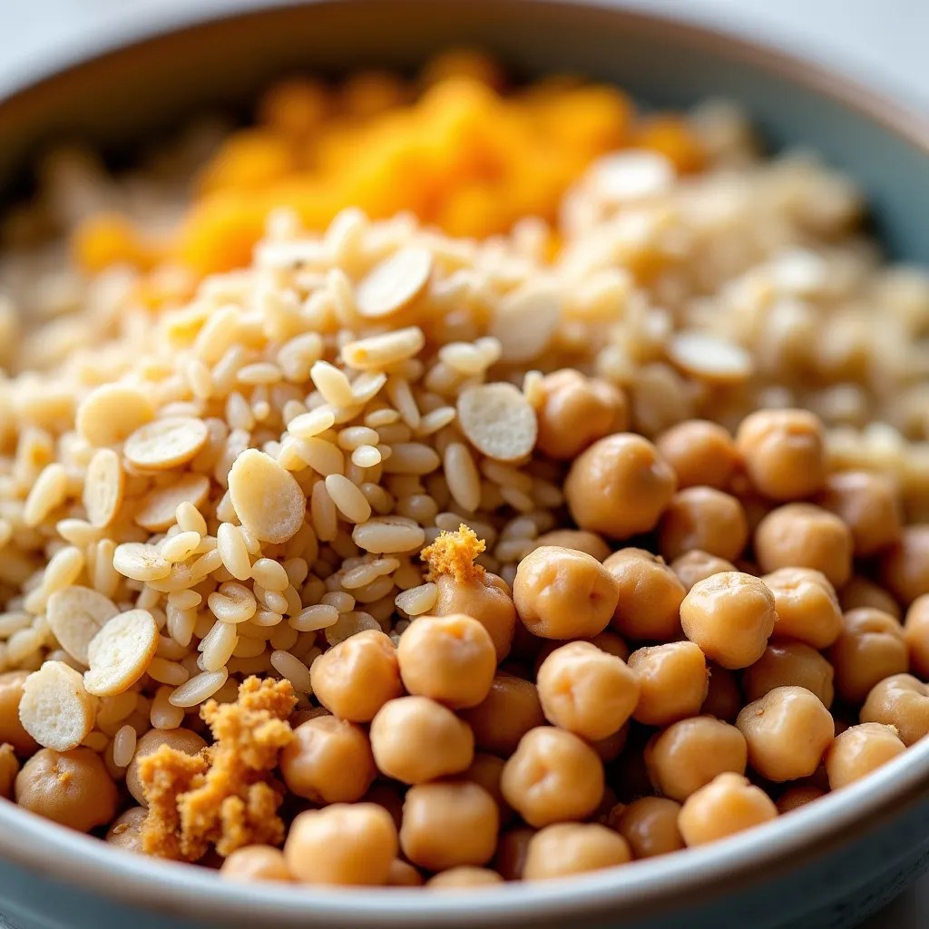 Bol de céréales complètes et légumineuses