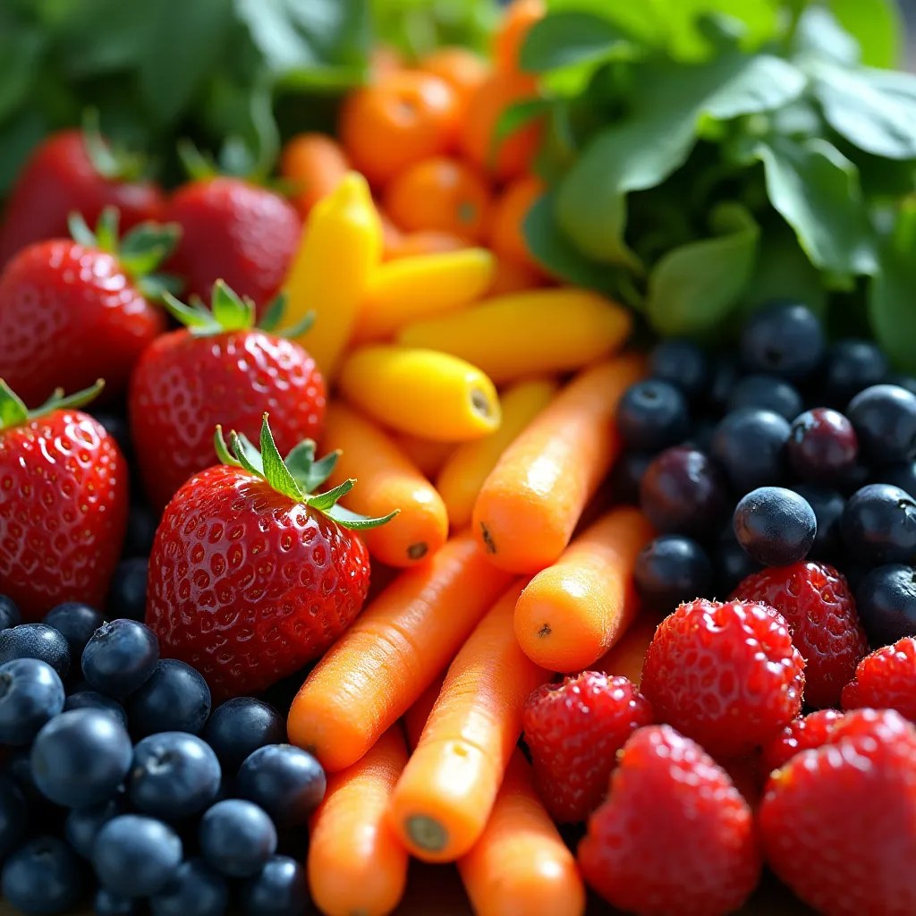 Assortiment de fruits et légumes colorés